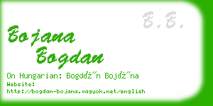 bojana bogdan business card